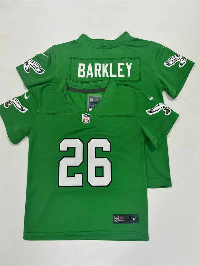 Toddlers Philadelphia Eagles #26 Saquon Barkley Green Vapor Throwback Stitched Football Jersey